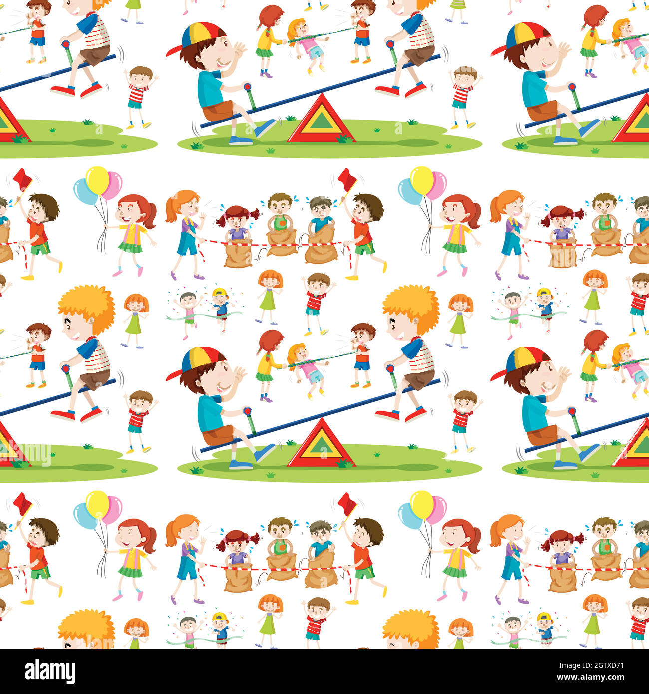 Seamless background with children playing Stock Vector Image & Art - Alamy