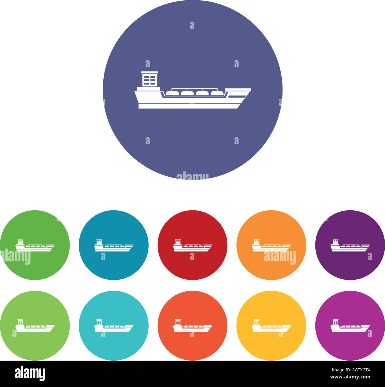 Oil tanker ship set icons Stock Vector