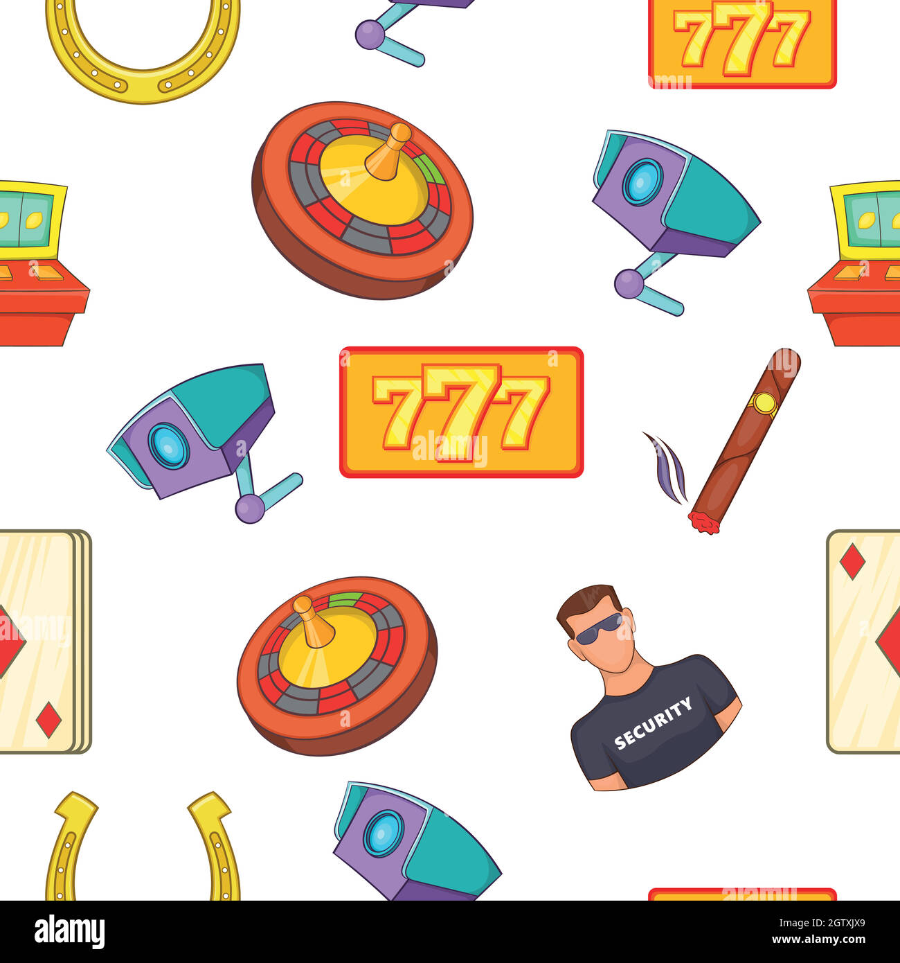 Gambling house pattern, cartoon style Stock Vector