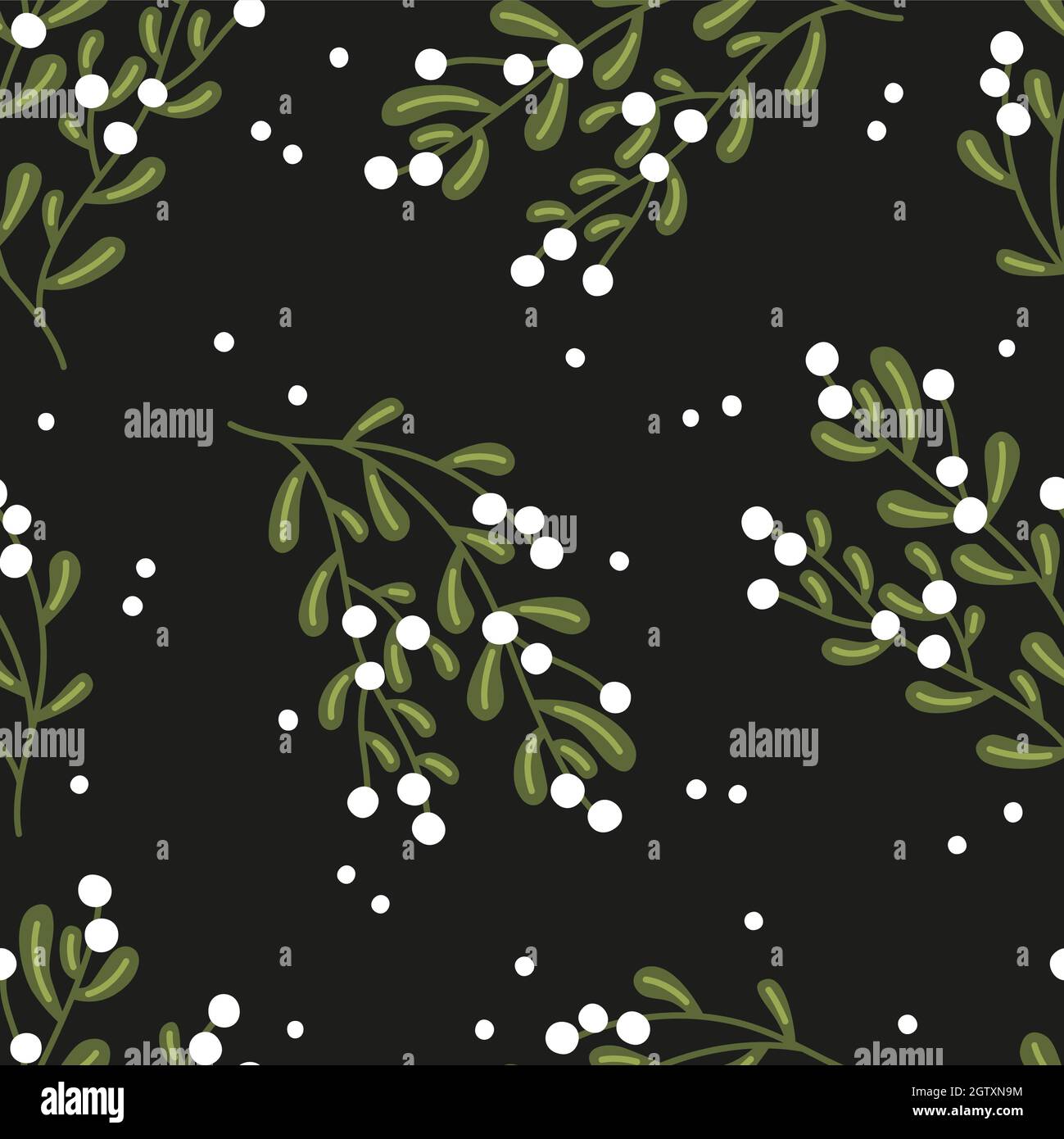 Pattern of Christmas sprigs of mistletoe on white background. Winter  holiday theme. suitable for postcards, posters, web pages and textiles  Stock Photo - Alamy