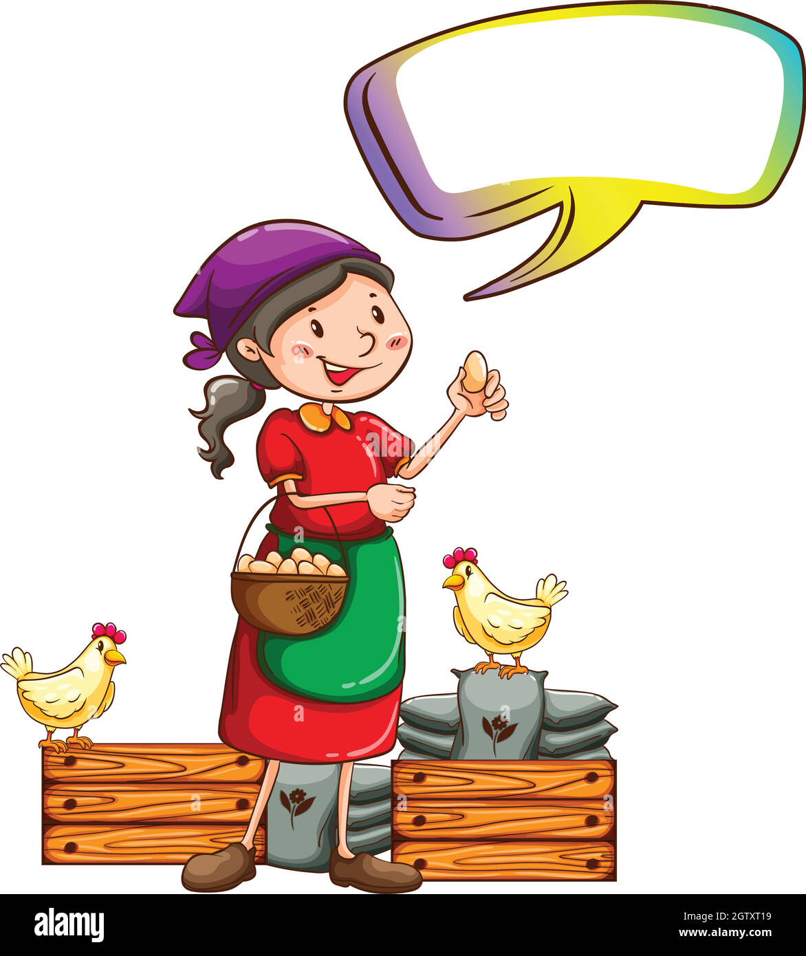 Person selling chicken Stock Vector Images - Alamy