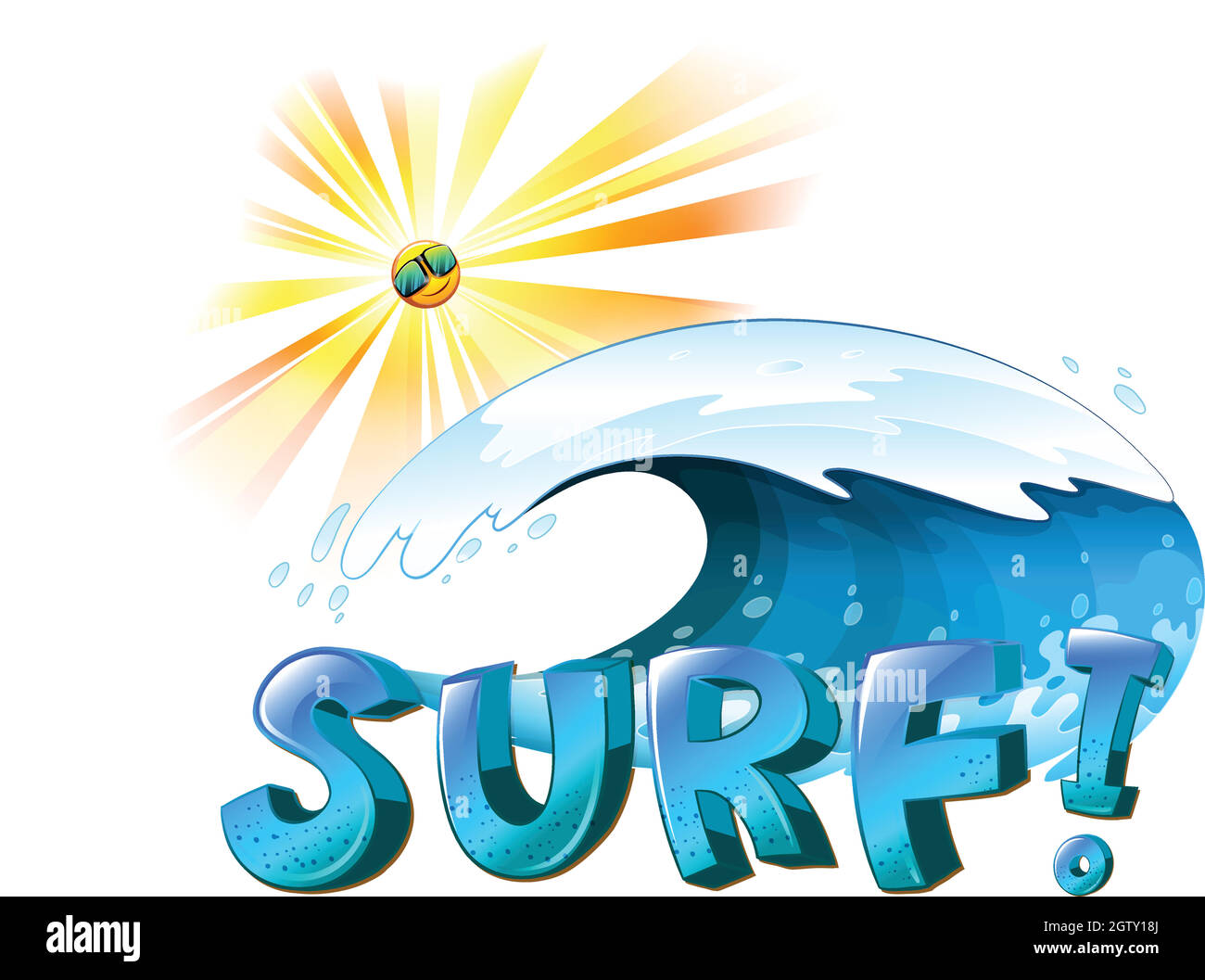 Surfing artwork Stock Vector