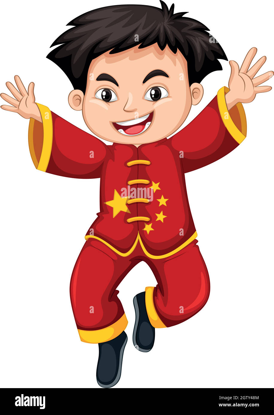 Chinese boy in traditional costume Stock Vector Image & Art Alamy