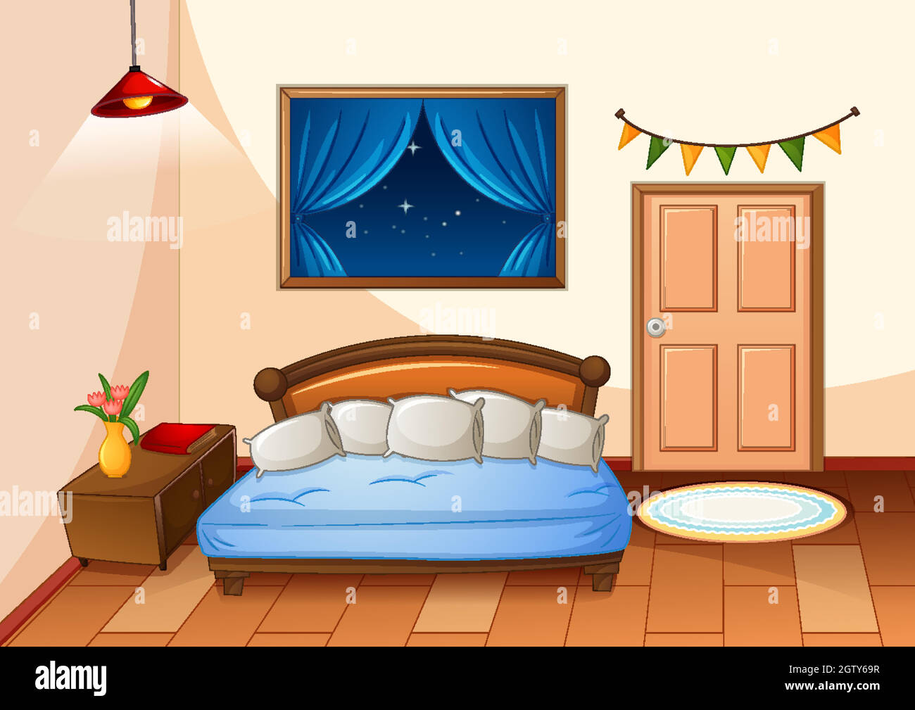 Bedroom cartoon style at night scene Stock Vector Image & Art - Alamy Bedroom cartoon style at night scene Stock Vector Image & Art - Alamy