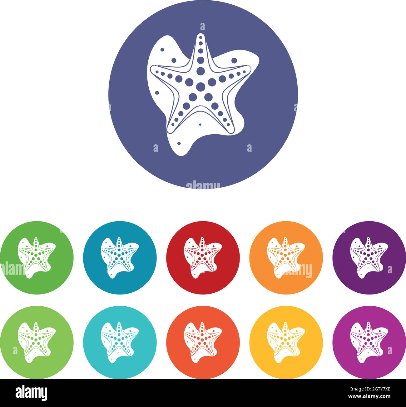 Sea star set icons Stock Vector