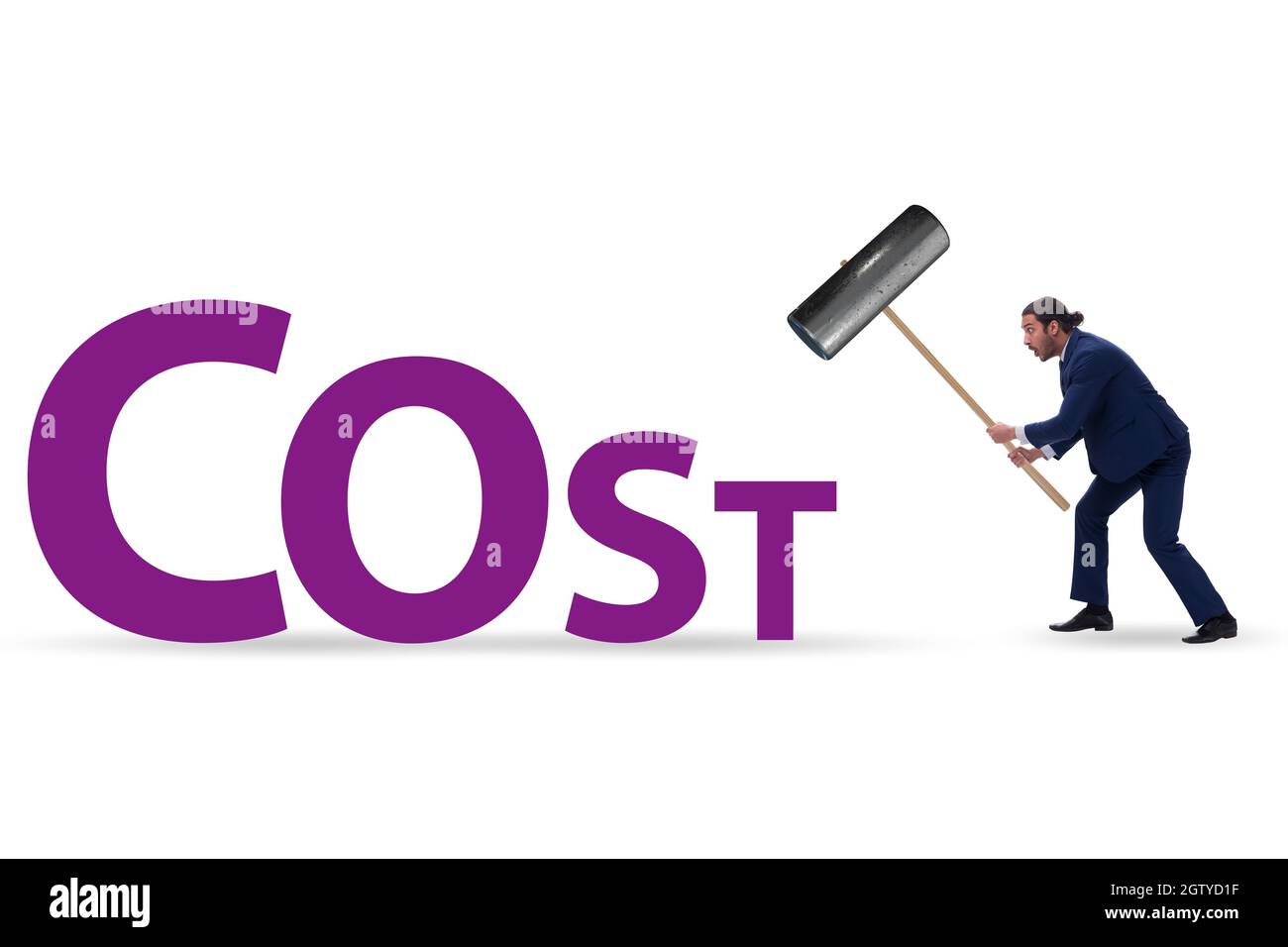 Cost optimisation concept with the falling costs Stock Photo Alamy
