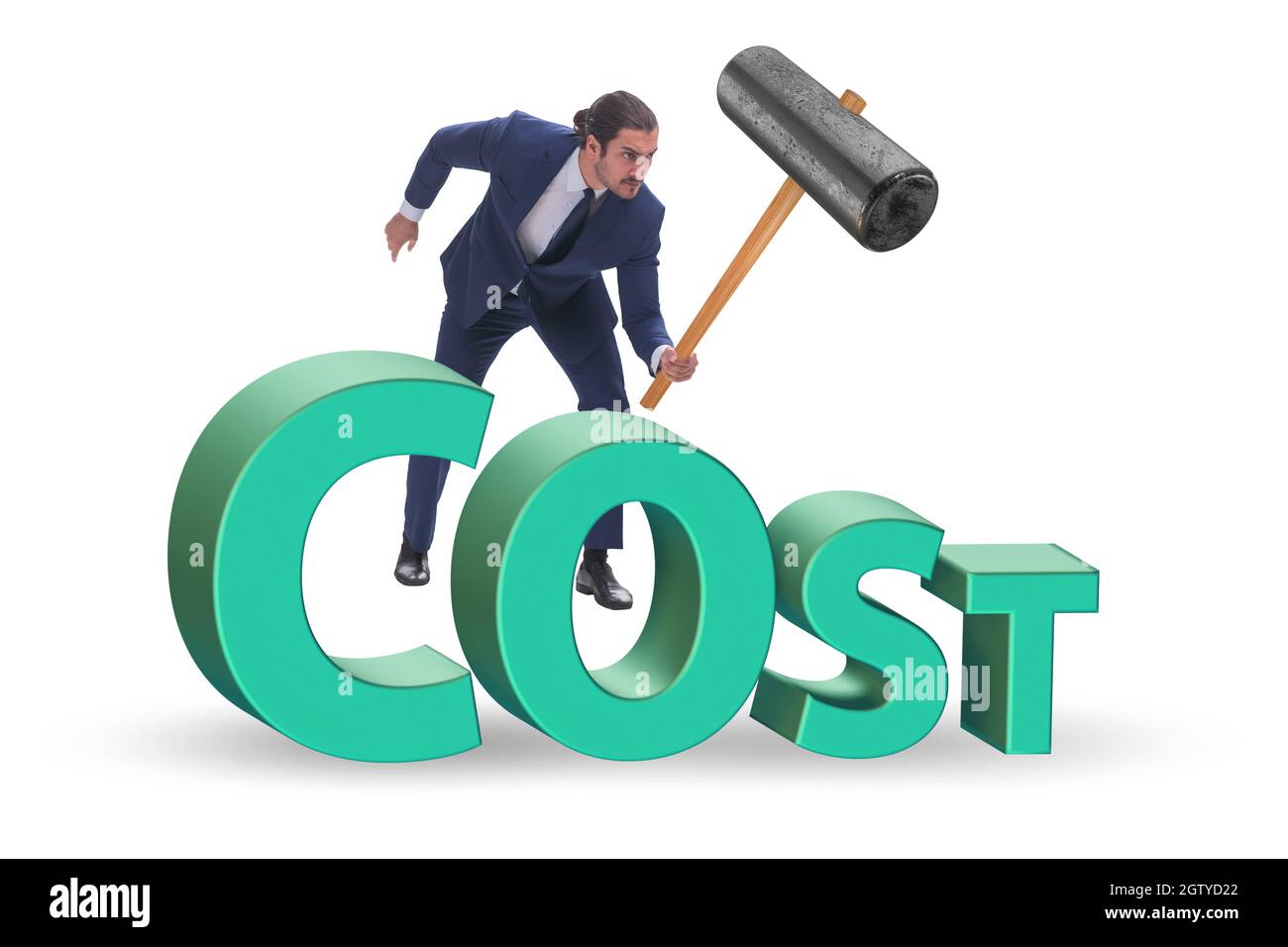 Cost optimisation concept with the falling costs Stock Photo Alamy