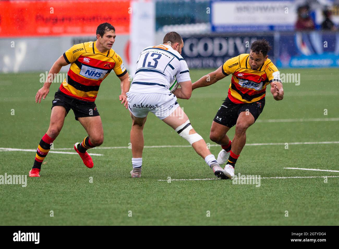 Rob Knox of Coventry Rugby seen in action during the Green King ...