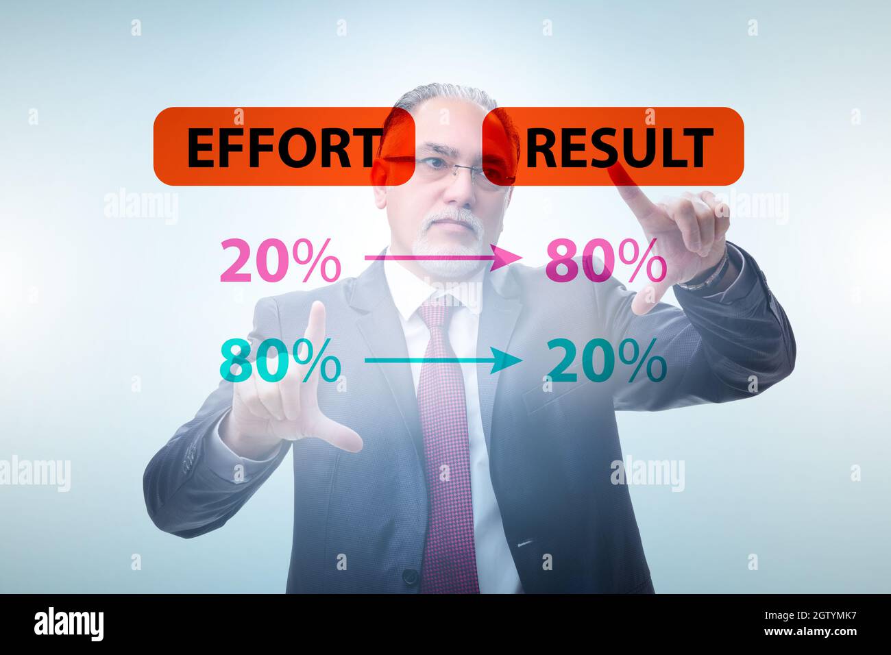 Businessman in the pareto rule illustration Stock Photo - Alamy - Pareto Rule In Resume Building