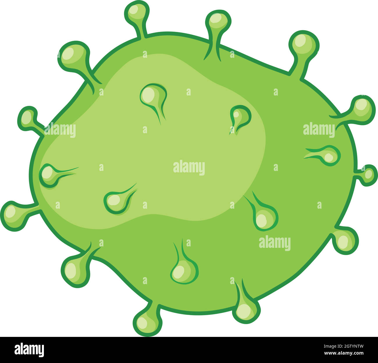 Round bacteria with bumps Stock Vector