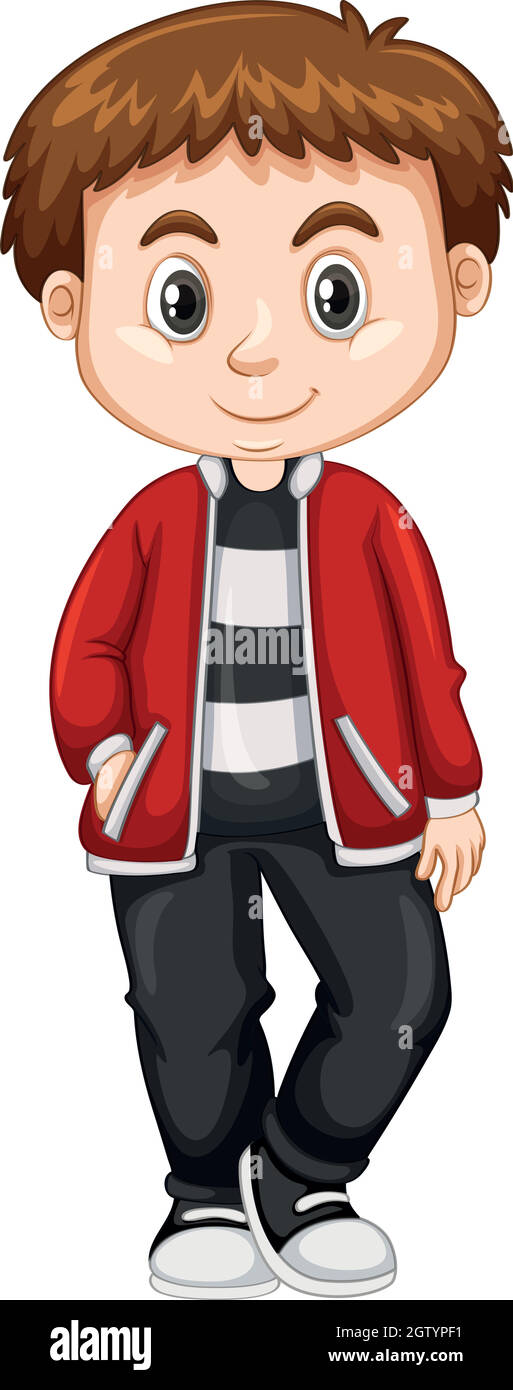Little boy in red jacket Stock Vector Image & Art Alamy