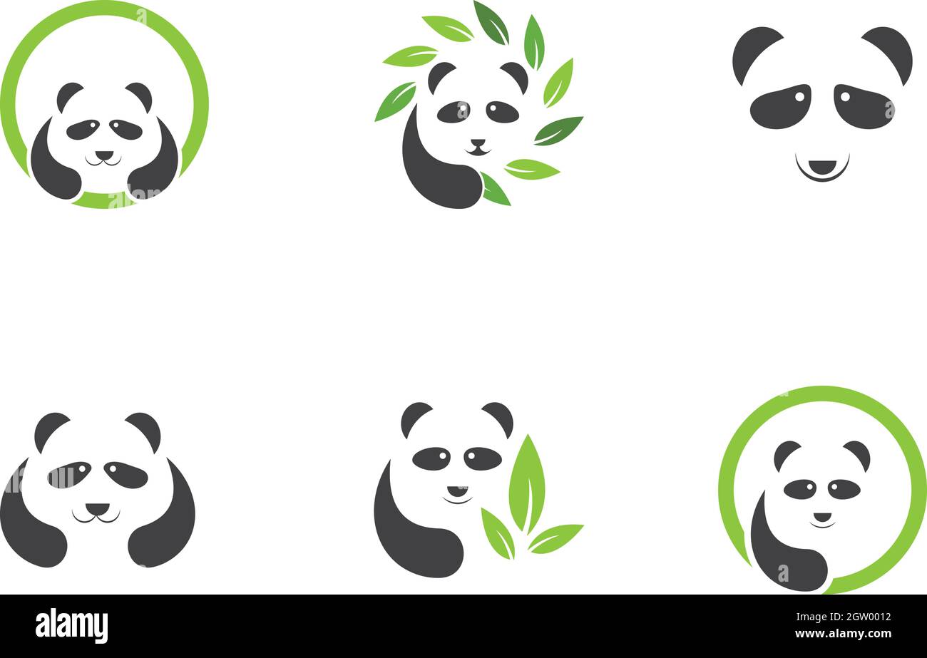 panda ilustration logo vector icon template Stock Vector