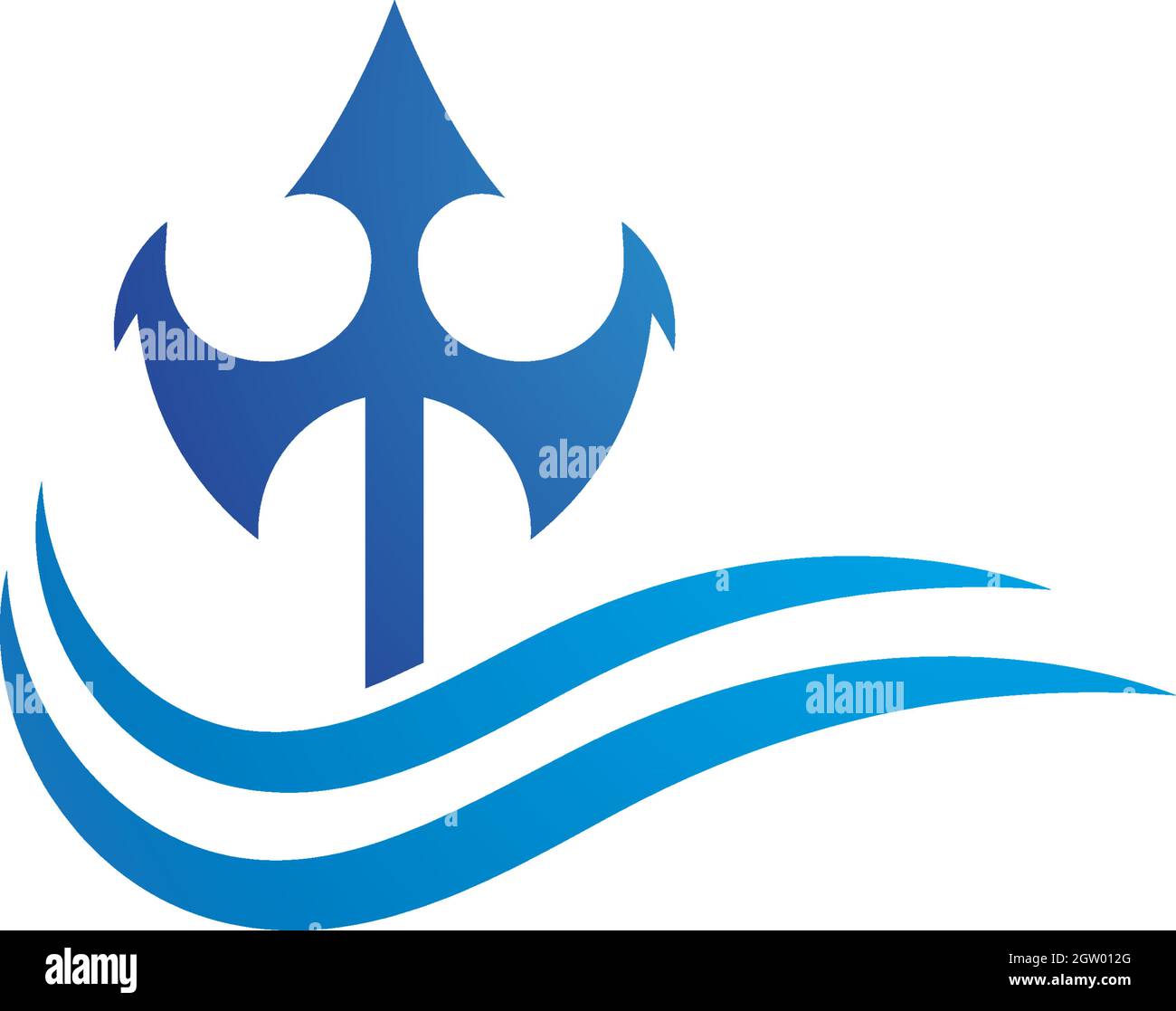Trident Logo Template vector icon illustration design Stock Vector