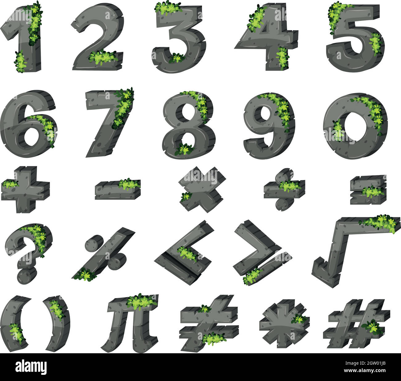 Font design for numbers and signs Stock Vector Image & Art Alamy