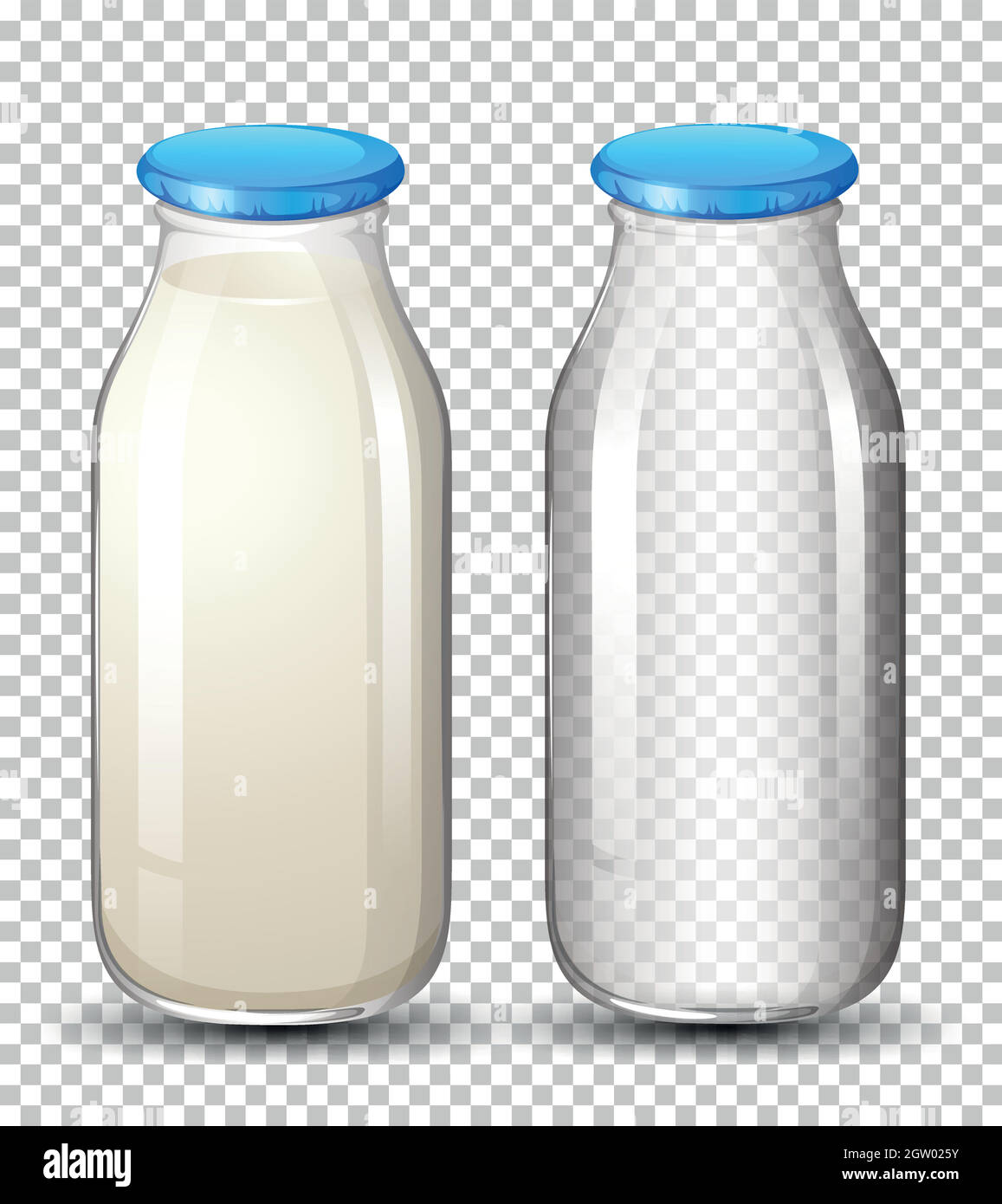 Set of milk bottle Stock Vector