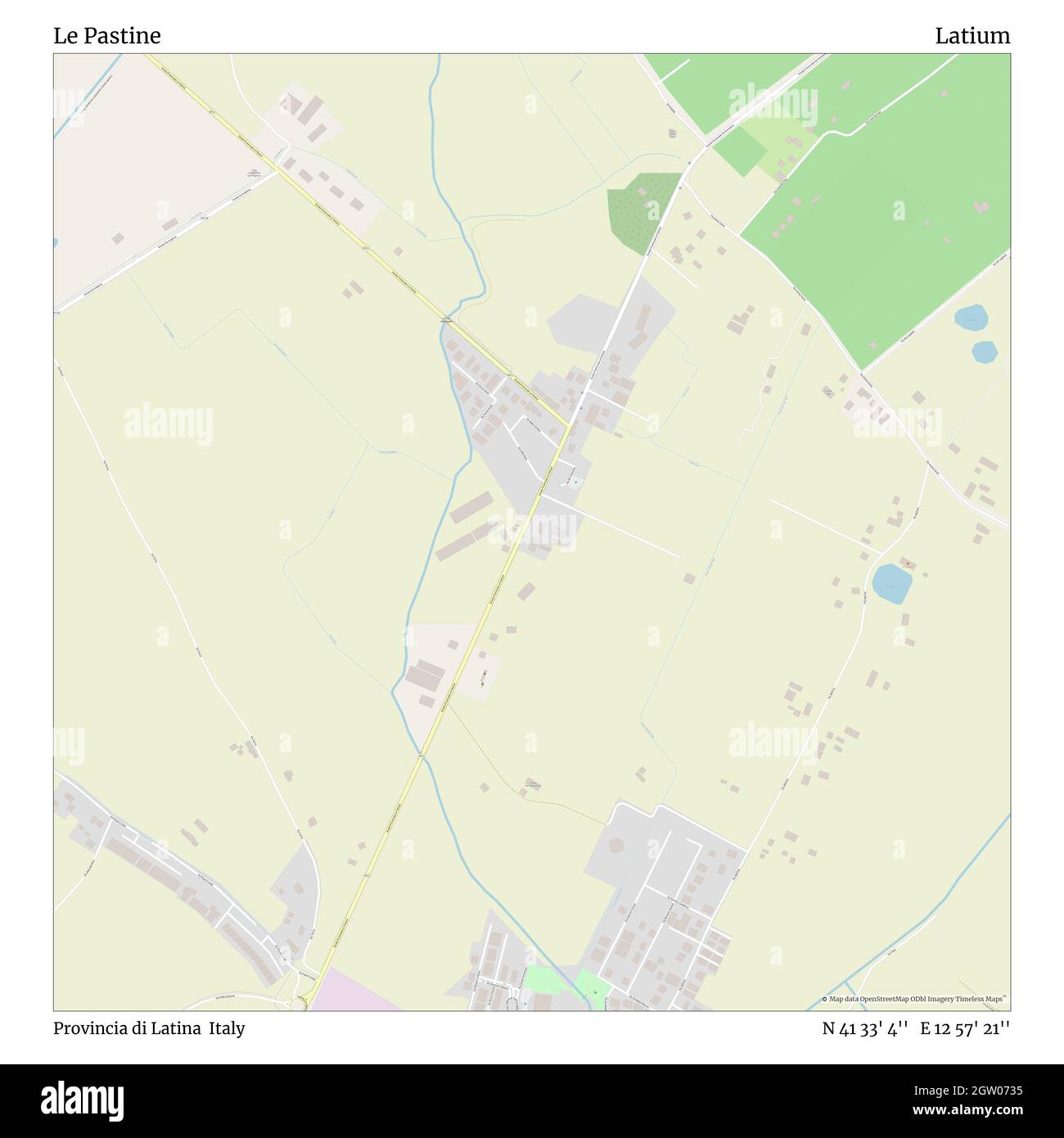 Le Pastine, Provincia di Latina, Italy, Latium, N 41 33' 4'', E 12 57' 21'', map, Timeless Map published in 2021. Travelers, explorers and adventurers like Florence Nightingale, David Livingstone, Ernest Shackleton, Lewis and Clark and Sherlock Holmes relied on maps to plan travels to the world's most remote corners, Timeless Maps is mapping most locations on the globe, showing the achievement of great dreams Stock Photo