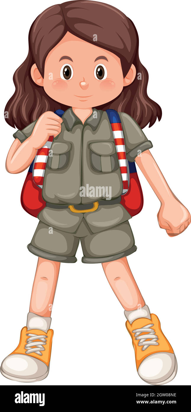 A girl scout character Stock Vector