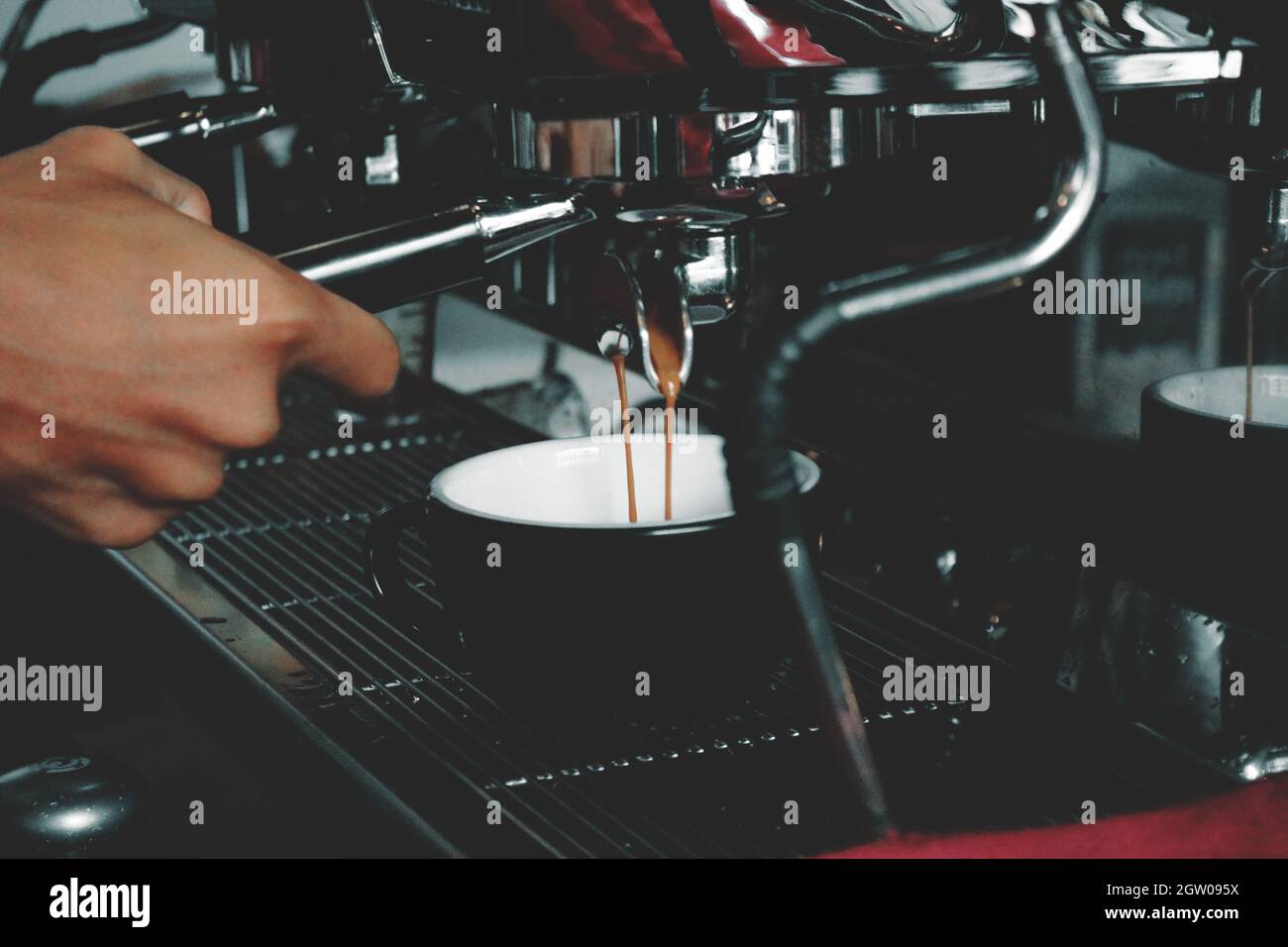 Make Good Coffee With The Machine Stock Photo Alamy