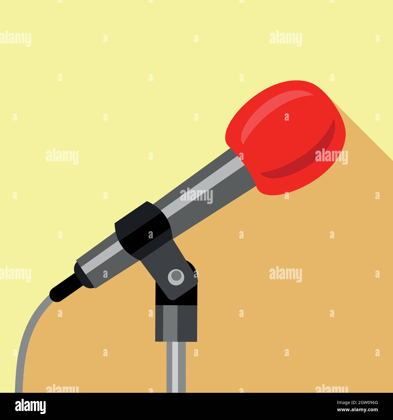 Microphone icon, flat style Stock Vector Image & Art - Alamy