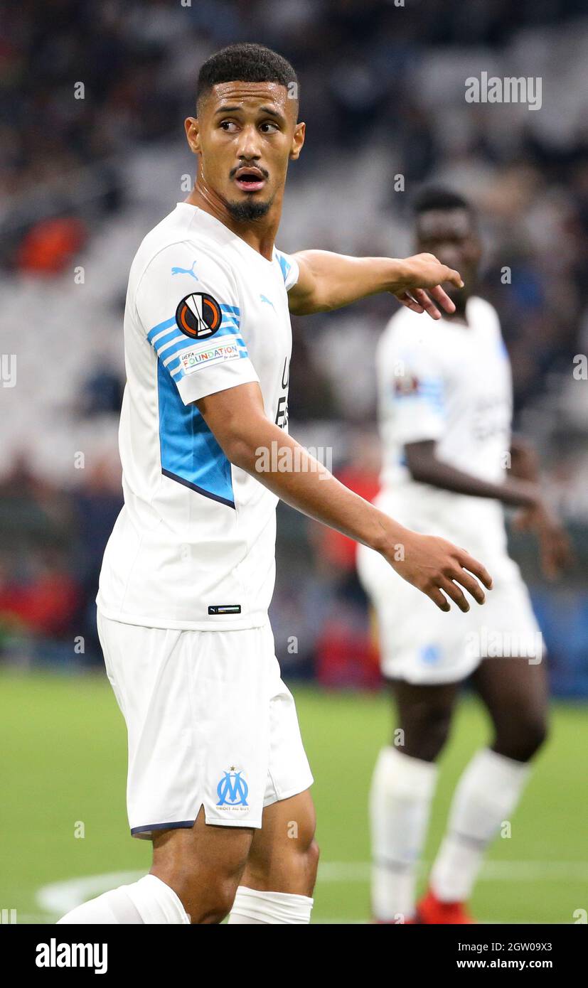 William Saliba of Marseille during the UEFA Europa League, Group E football  match between Olympique de Marseille (OM) and Galatasaray SK on September  30, 2021 at Stade Velodrome in Marseille, France -