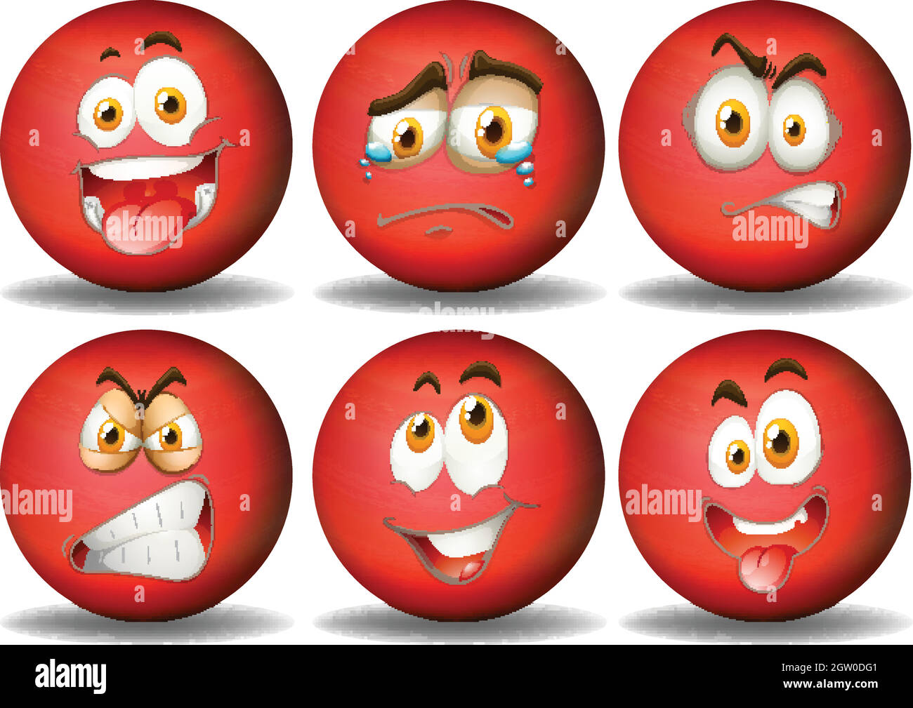 Facial expressions on red ball Stock Vector Image & Art Alamy