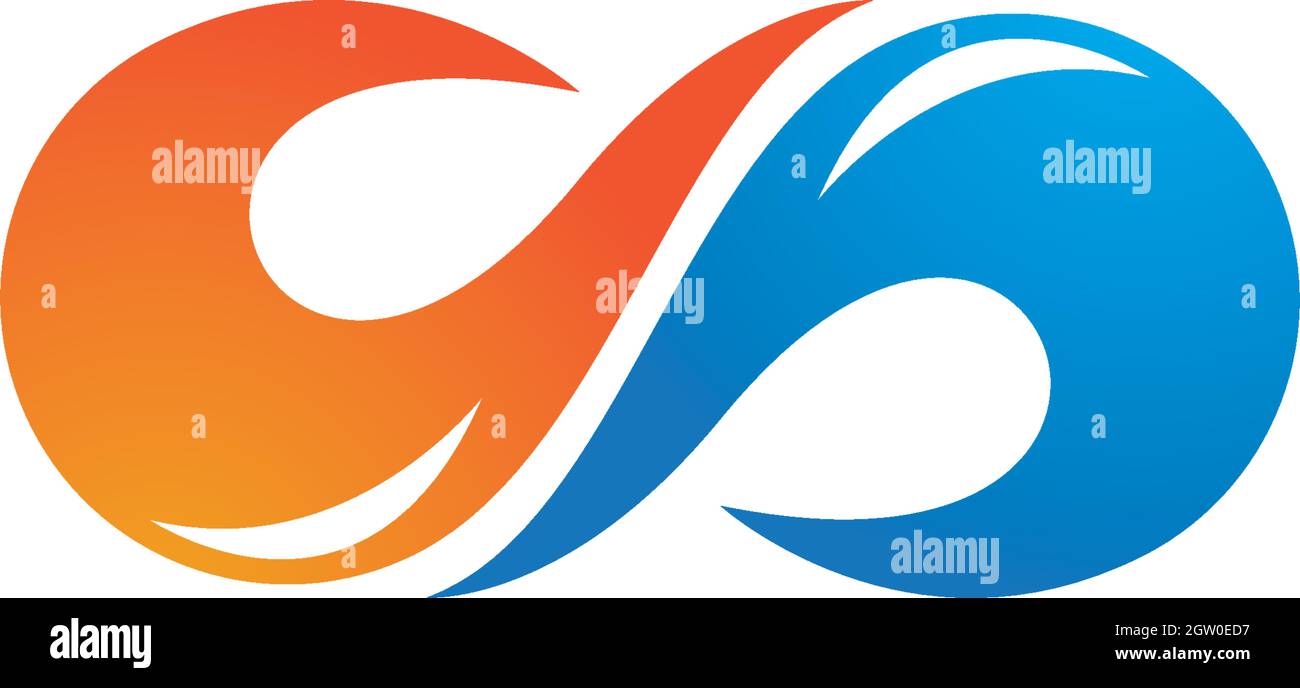 infinity Fire flame Logo Template Stock Vector
