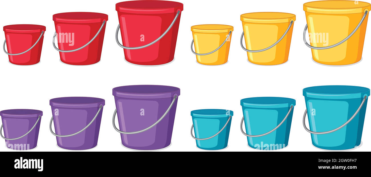 Set of different coloured buckets Stock Vector Image & Art - Alamy