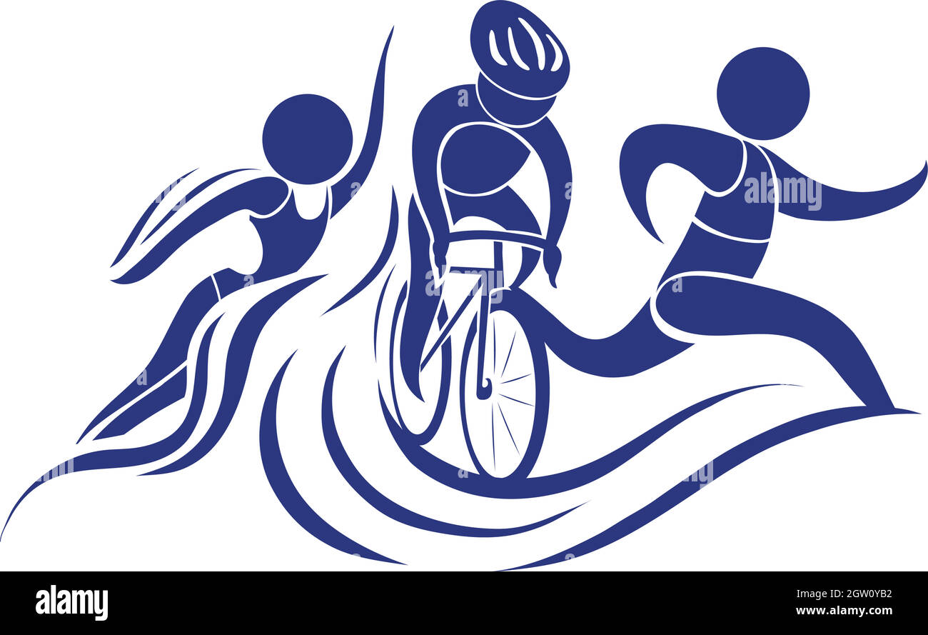 Sport icon for triathlon in blue color Stock Vector Image & Art - Alamy