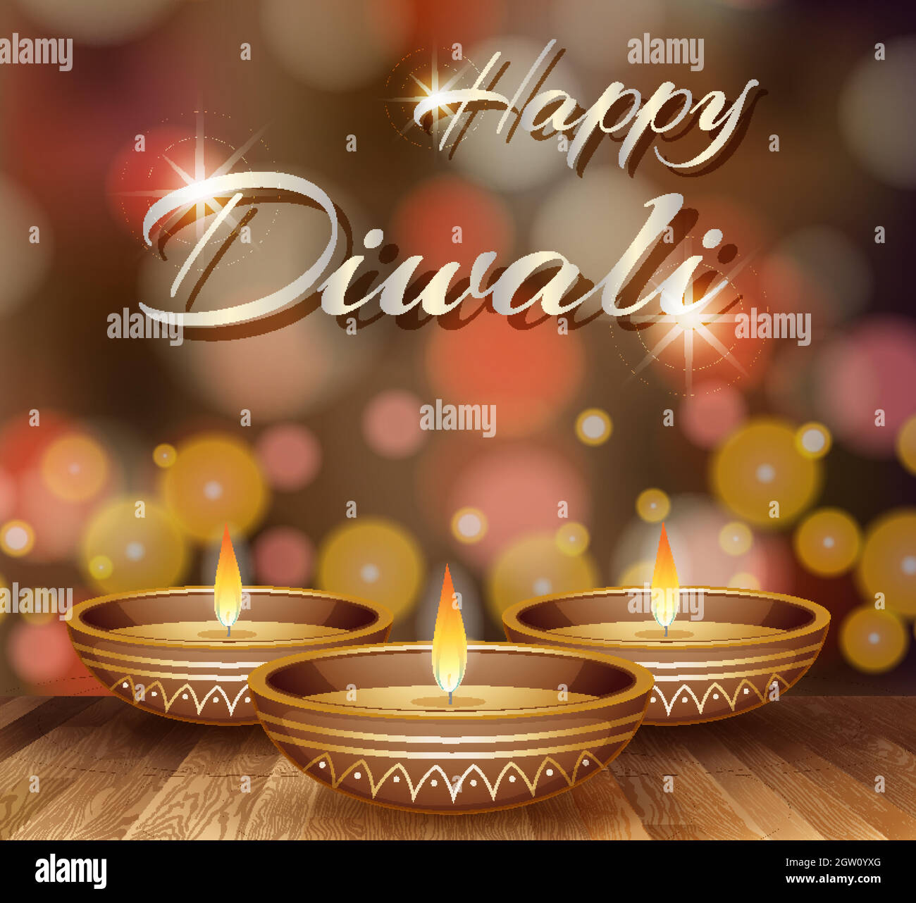 Happy Diwali background design with lights Stock Vector Image ...