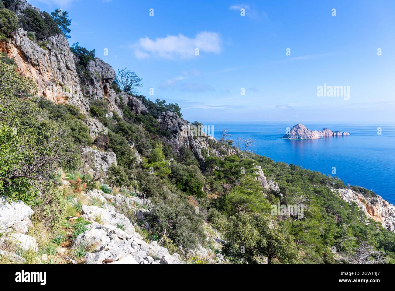 Panoramic View Of Sea Against Sky Stock Photo