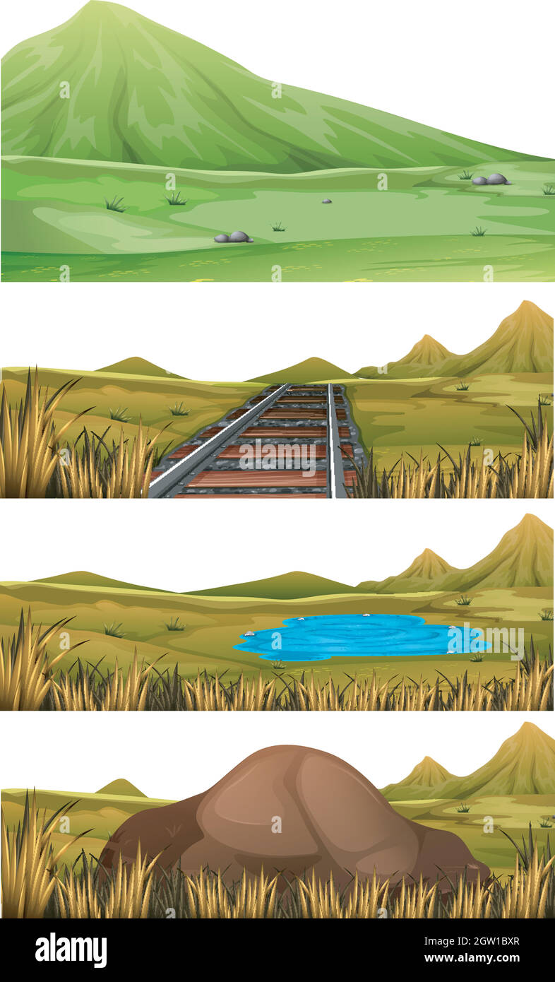 Set of nature landscape Stock Vector Image & Art - Alamy