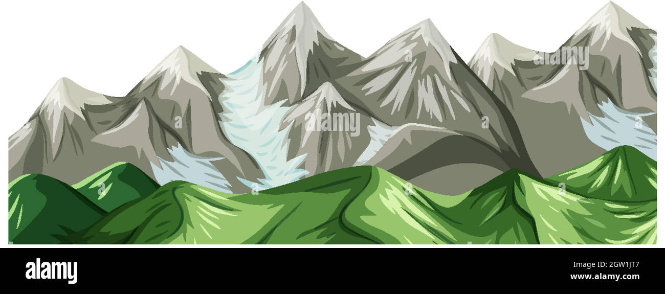 Nature landscape scenery view from a mountain top Stock Vector