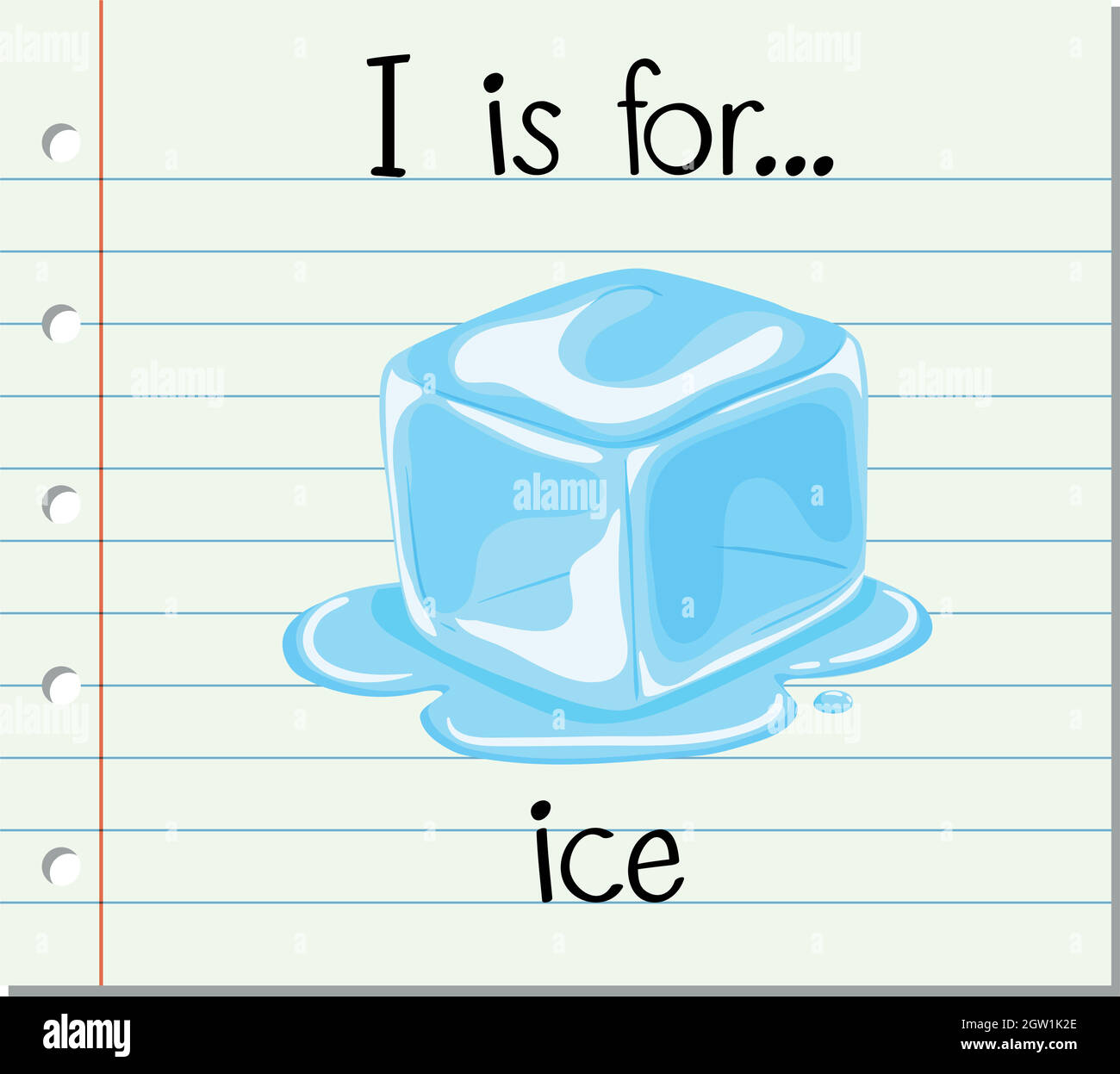 Flashcard letter I is for ice Stock Vector