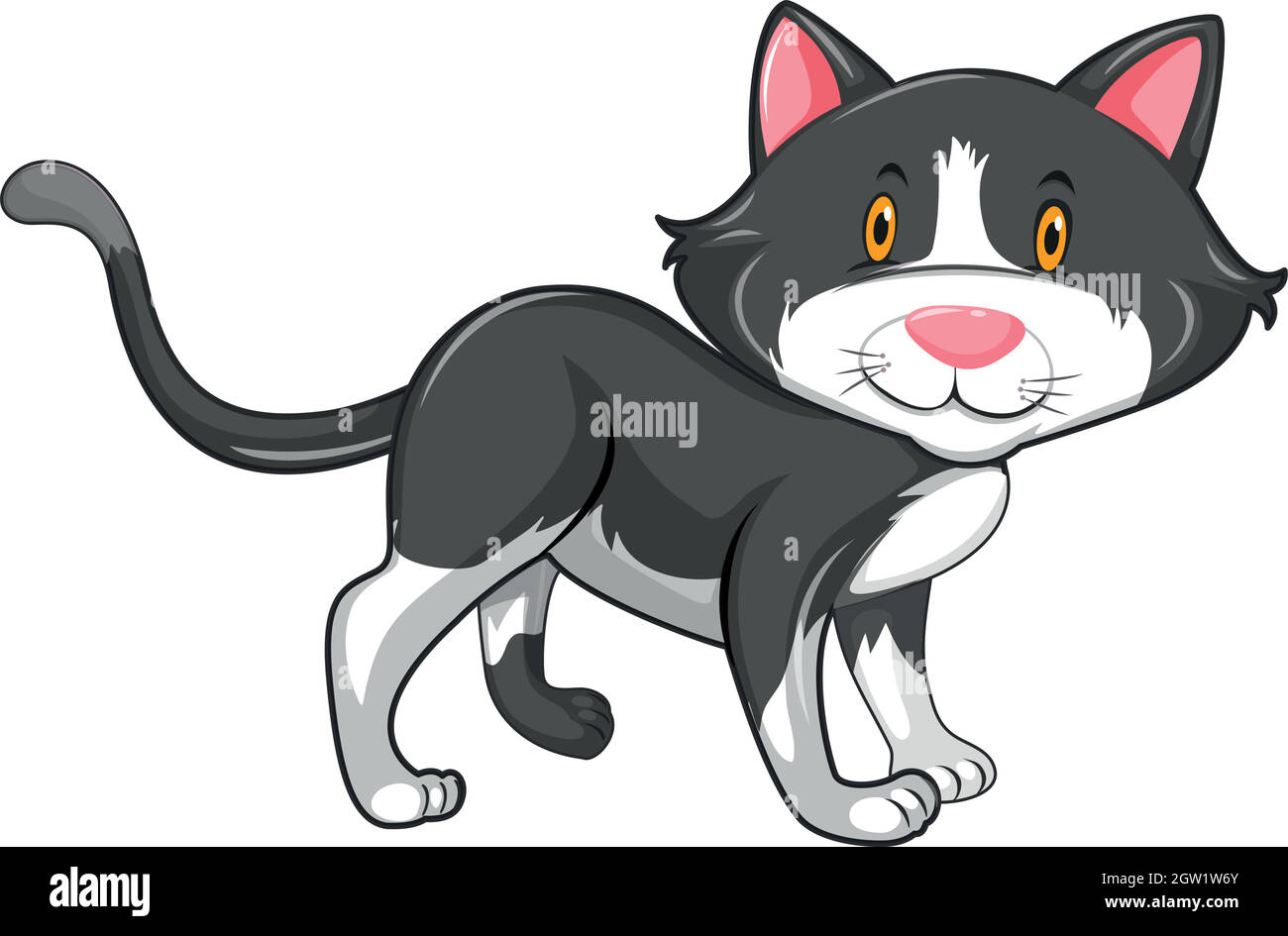 Little Cat With Gray Fur Stock Vector Image Art Alamy