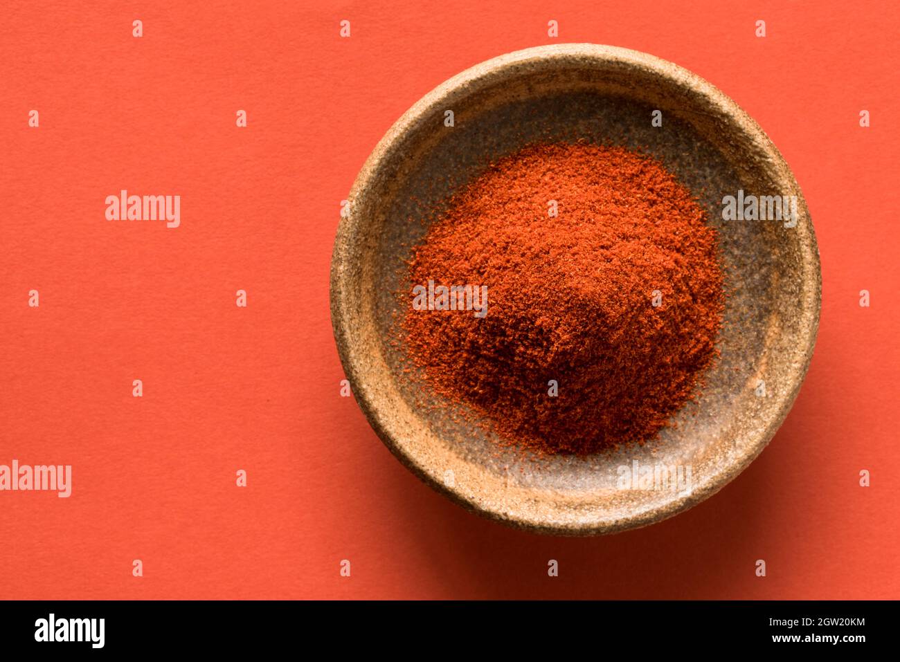 Ground Cayenne Pepper In A Bowl Stock Photo