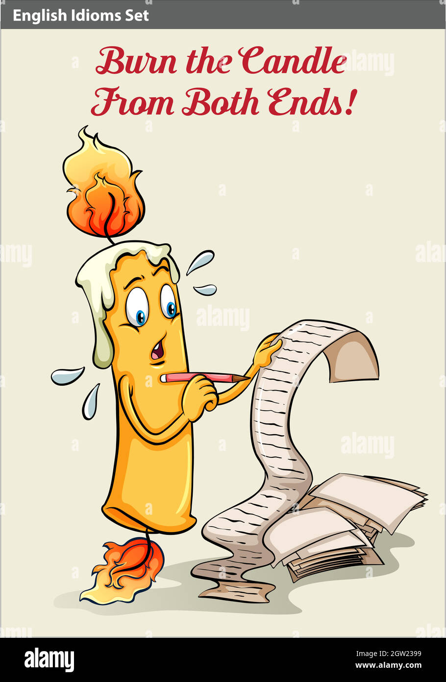 Burning the candle from both ends Stock Vector Image & Art Alamy