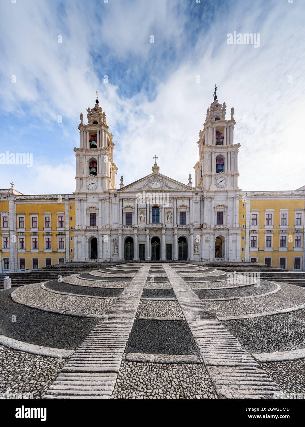 Palace of Mafra Facade - Mafra, Portugal Stock Photo