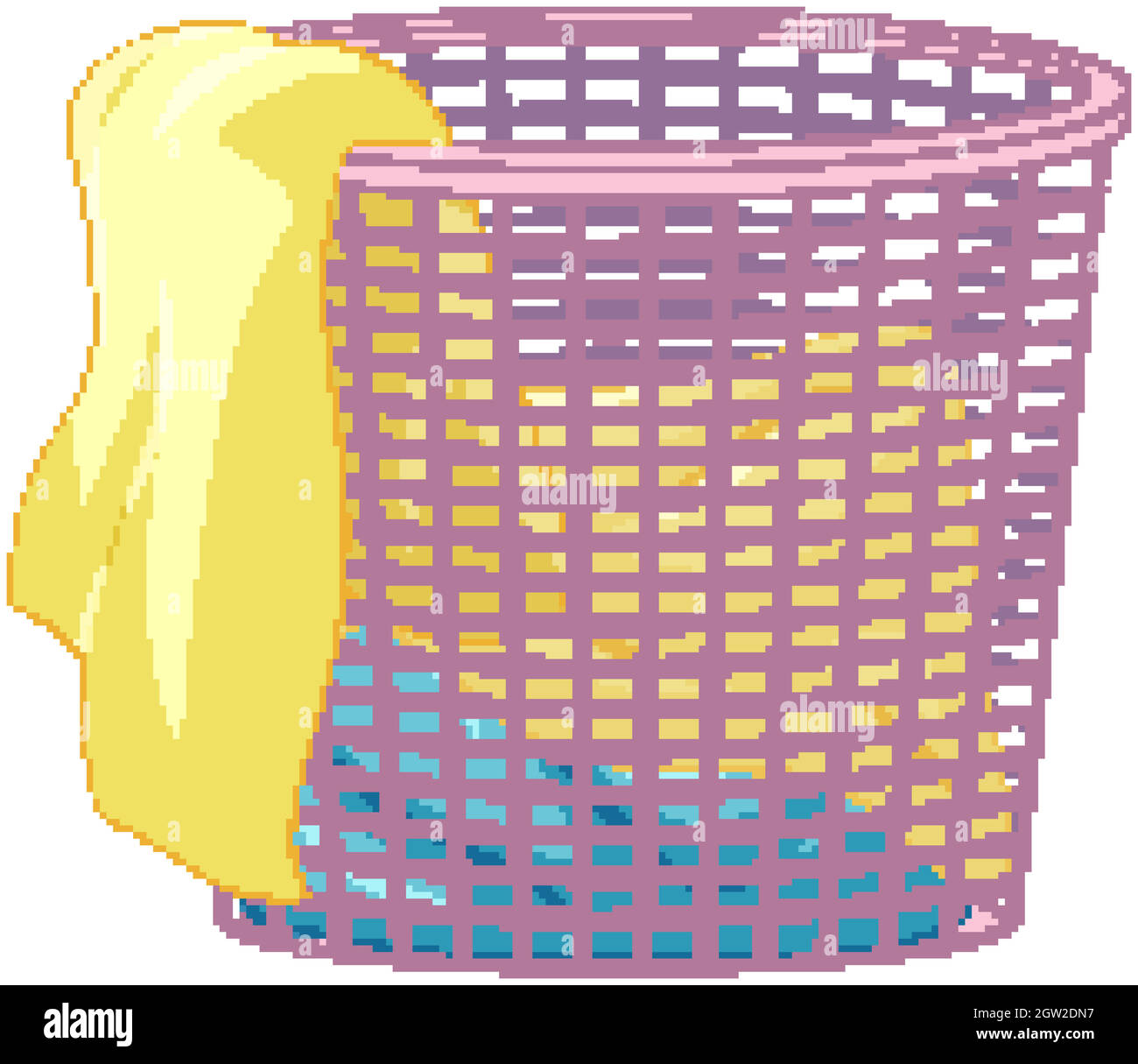 Laundry basket with clothes on white background Stock Vector Image