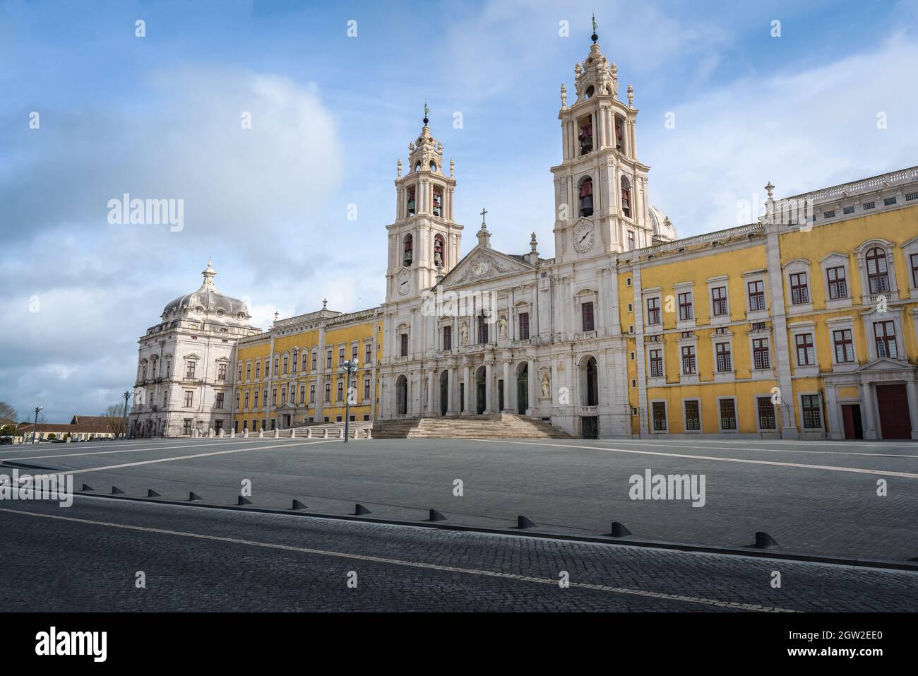 Palace of Mafra Facade - Mafra, Portugal Stock Photo