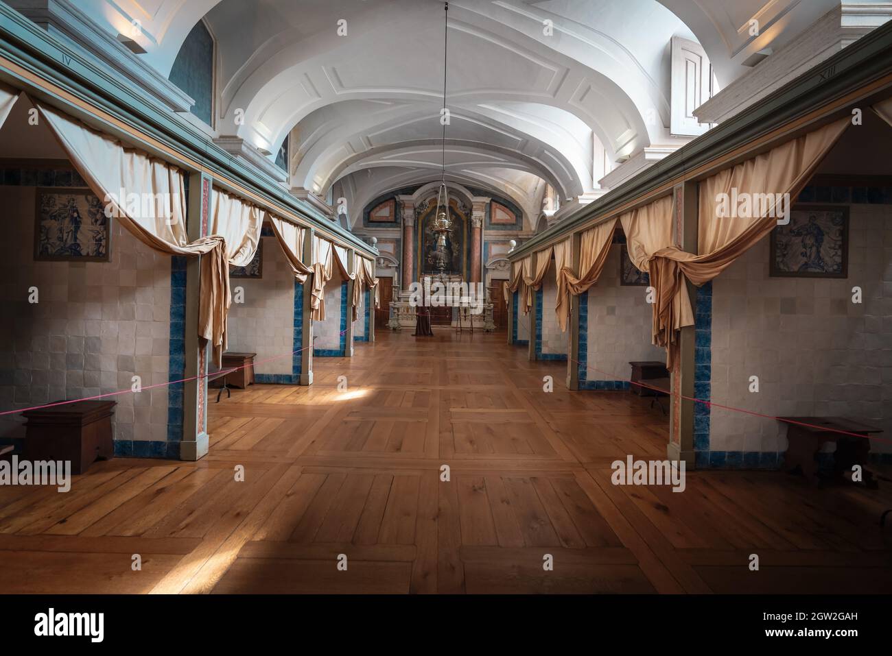 Infirmary at Palace of Mafra Interior - Mafra, Portugal Stock Photo