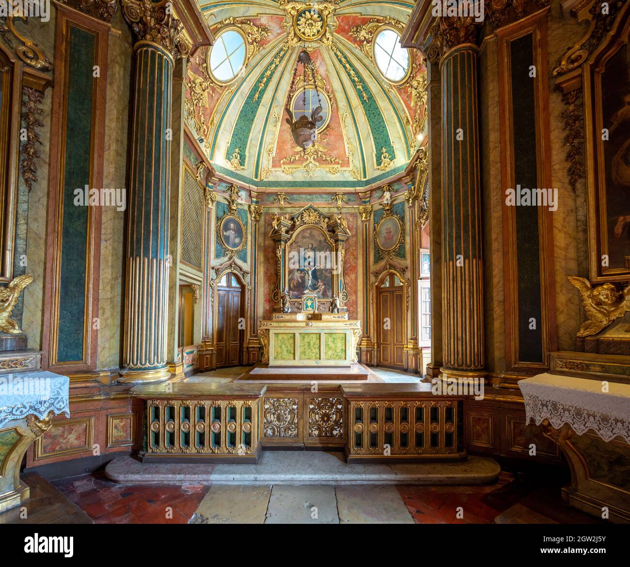 Chapel at Queluz Palace Interior - Queluz, Portugal Stock Photo