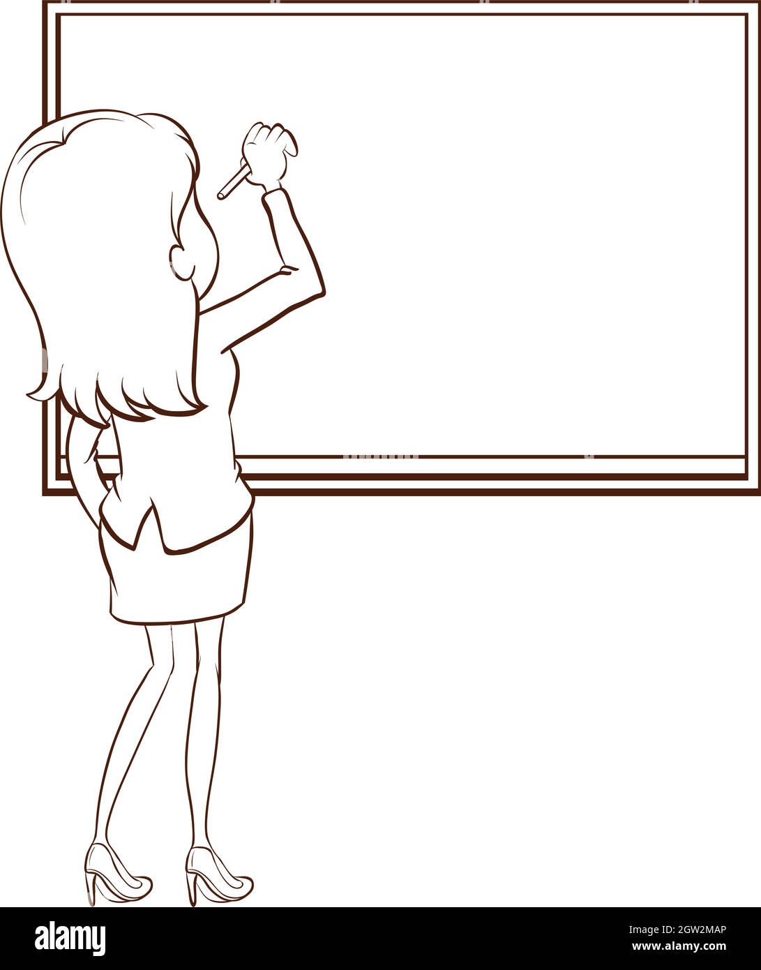 Simple Sketch Of A Teacher Stock Illustration - Download Image Now - Adult,  Arrangement, Backgrounds - iStock