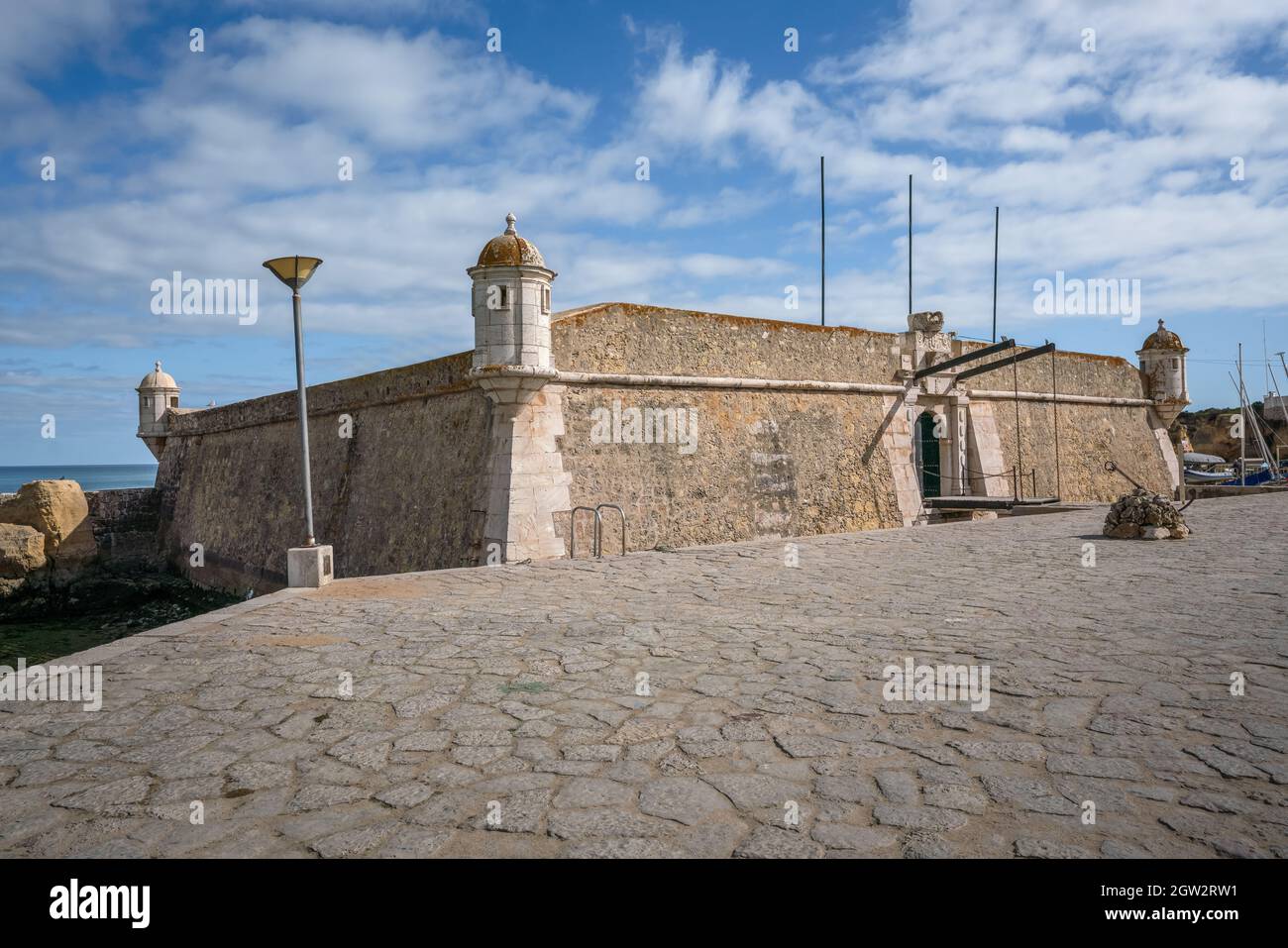Fort of Ponta da Bandeira (Forte da Ponta da Bandeira) - Lagos, Algarve, Portugal Stock Photo