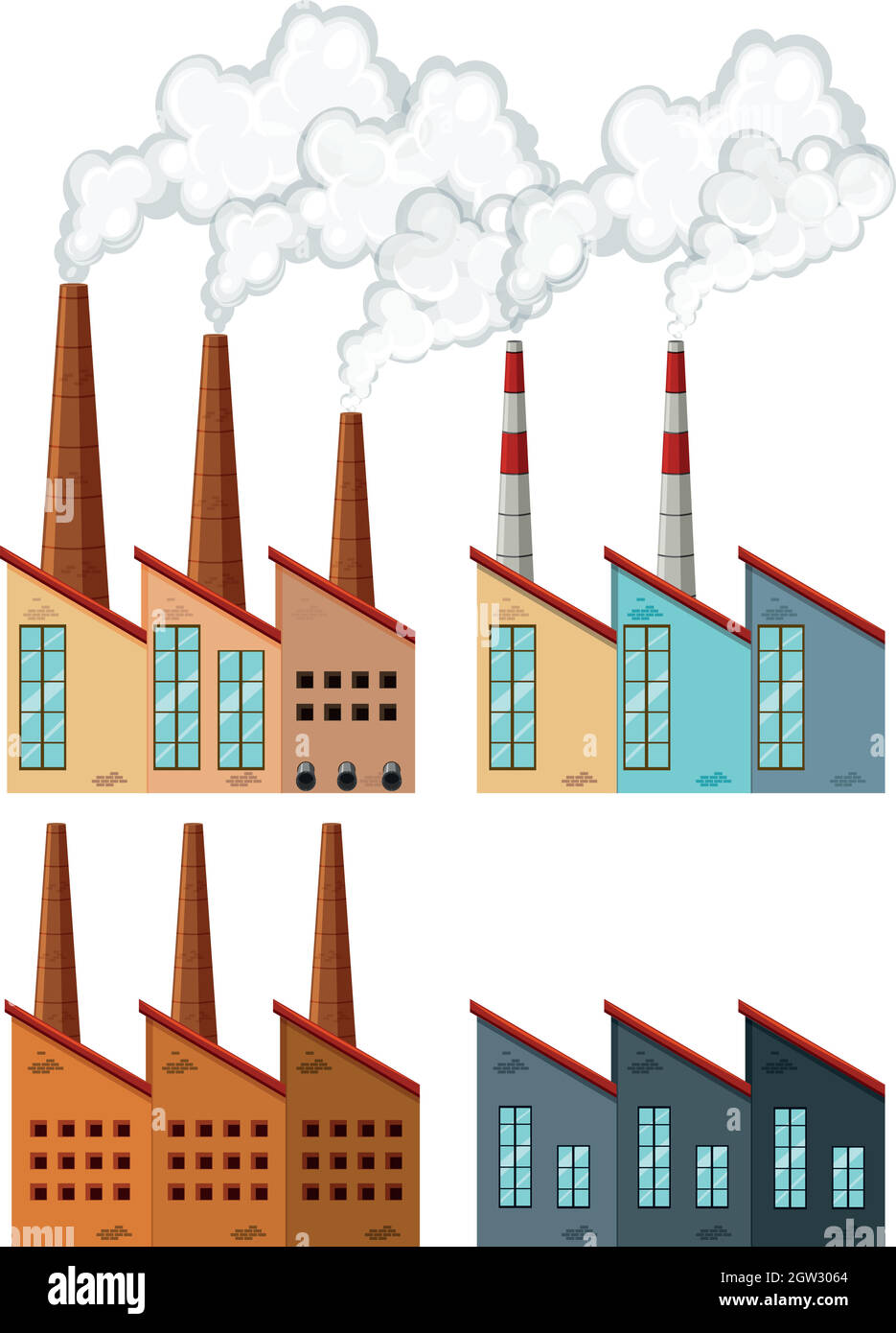 Factory buildings with chimneys Stock Vector