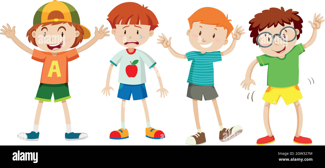 A Set of Young Boy Stock Vector Image & Art - Alamy