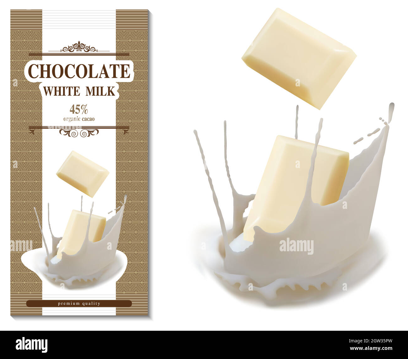 Milk Chocolate Package Design Stock Vector