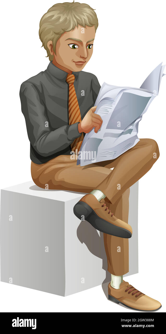 A businessman reading Stock Vector