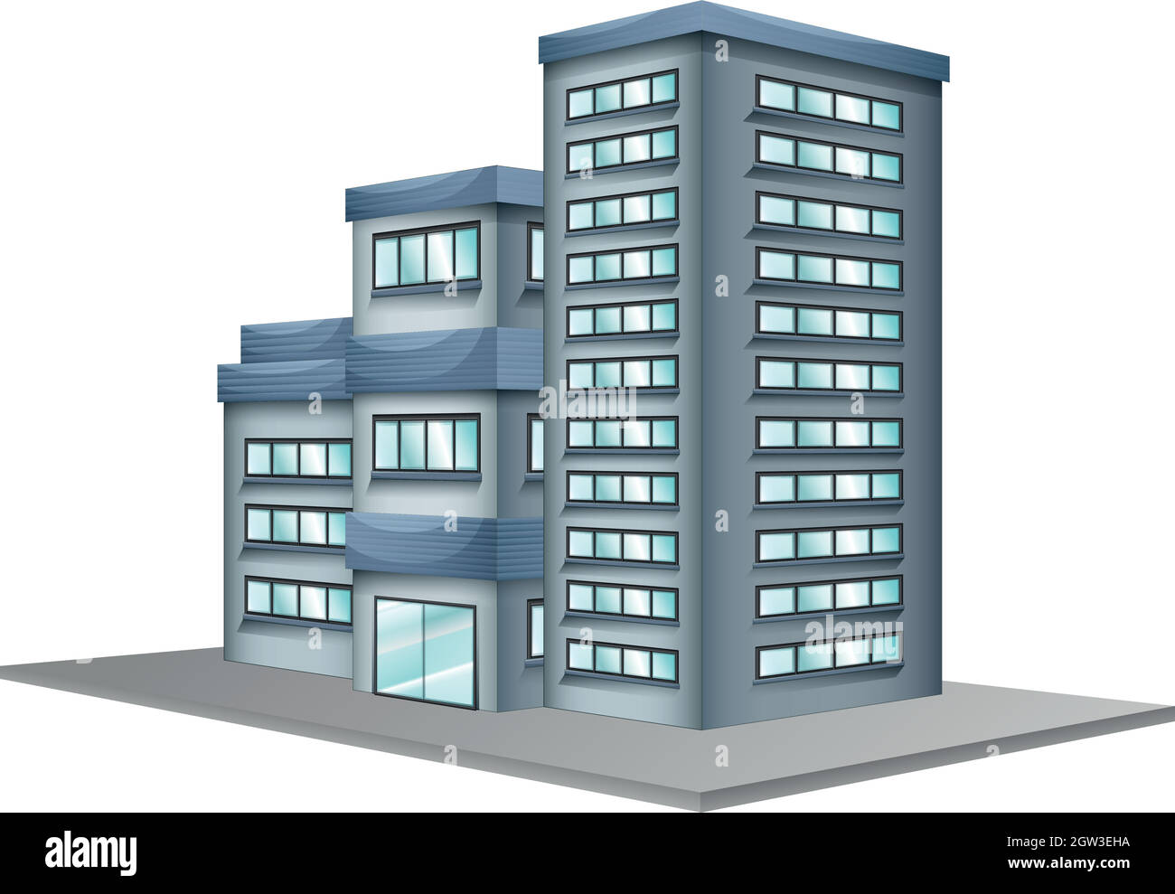 Building with glass windows Stock Vector