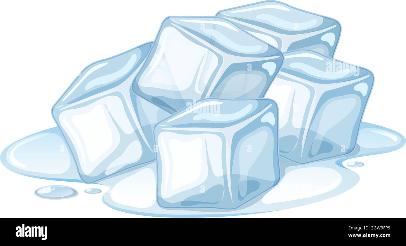 Ice cubes on water Stock Vector Images - Alamy