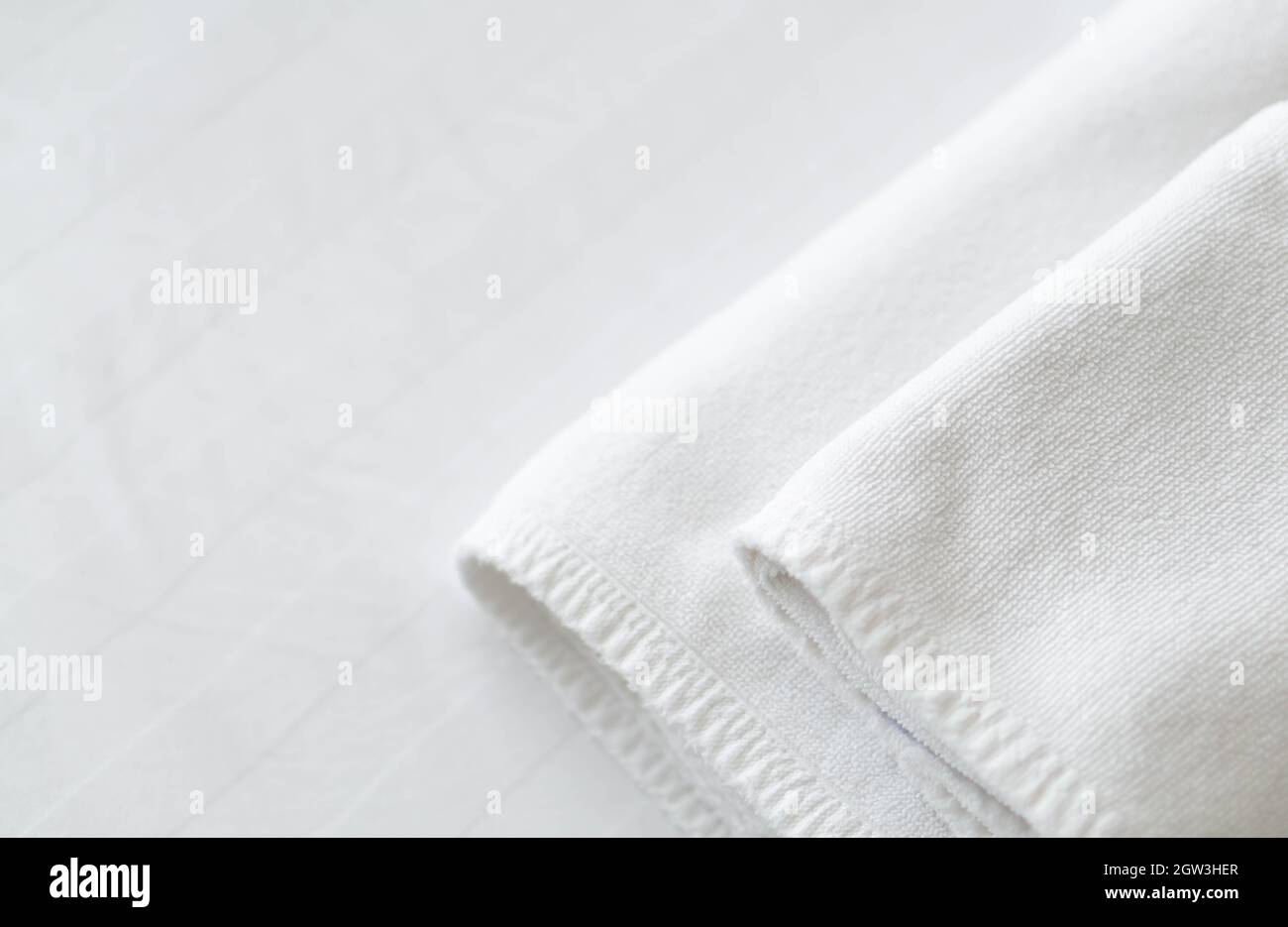 High Angle View Of Towels On Bed Stock Photo